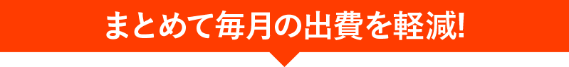 まとめて毎月の出費を軽減!